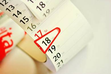 Kalender mit Datumsmarkierung
